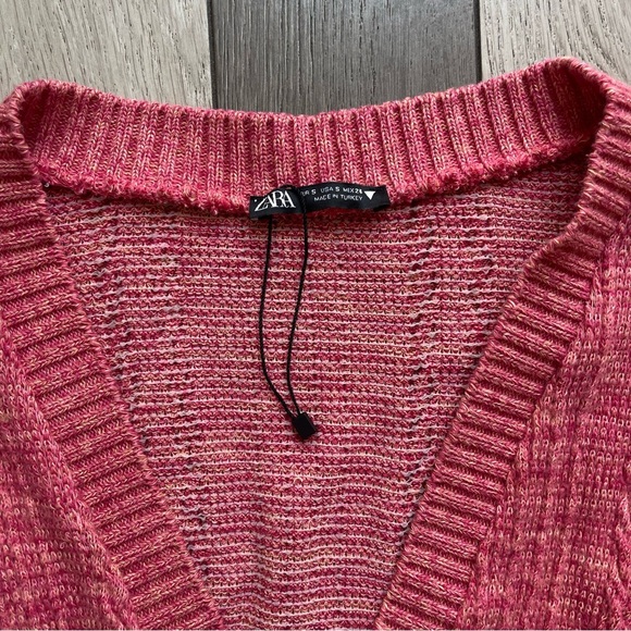 Zara Pink Cable Knit Women's Sweater - Picture 4 of 4